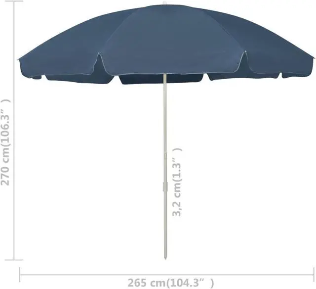 Alt view image 12 of 12 - vidaXL Garden Parasol with Aluminium Pole 270x246 cm Terracotta