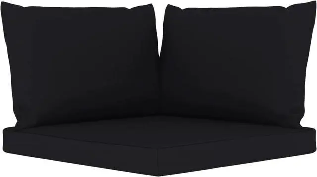 Alt view image 6 of 16 - vidaXL Chair Cushion 3 Pcs Outdoor Seat Cushion Sofa Pad Black Oxford Fabric