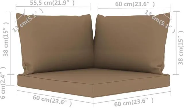 Alt view image 10 of 17 - vidaXL Chair Cushion 3 Pcs Outdoor Seat Cushion Sofa Pad Taupe Oxford Fabric