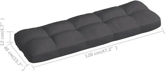 Alt view image 5 of 15 - vidaXL Chair Cushion Outdoor Pallet Seat Cushion Sofa Pad Anthracite Fabric