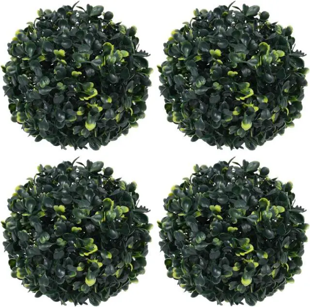 Alt view image 5 of 11 - vidaXL Fake Plant 4 Pcs Artificial Plant Boxwood Topiary Ball Floral Decor 4.7"