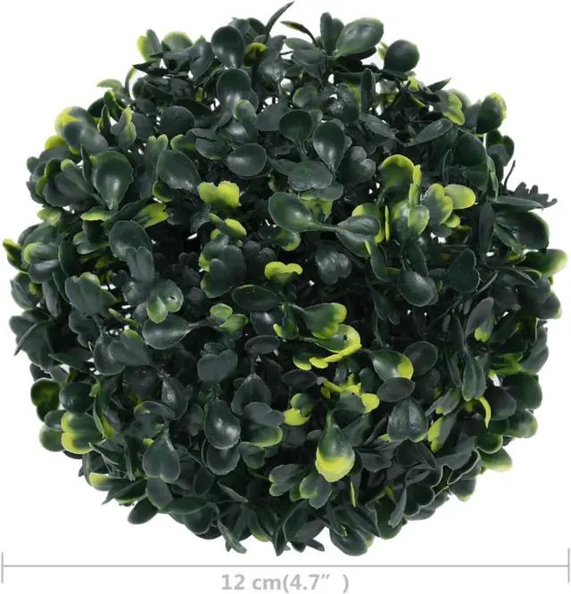 Alt view image 8 of 11 - vidaXL Fake Plant 4 Pcs Artificial Plant Boxwood Topiary Ball Floral Decor 4.7"