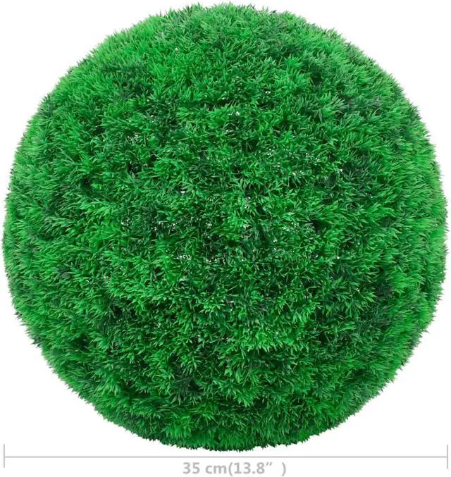 Alt view image 8 of 11 - vidaXL Fake Plant 2 Pcs Artificial Plant Boxwood Topiary Floral Decor 13.8"