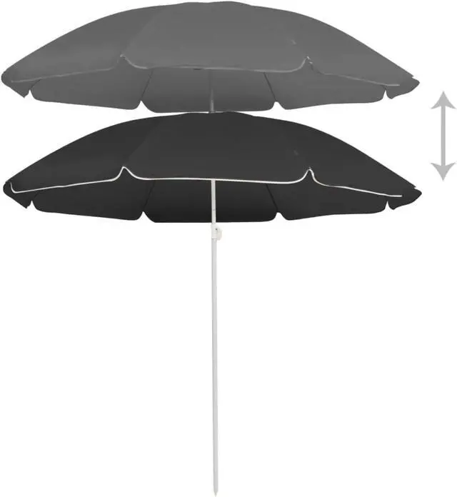 Alt view image 8 of 12 - vidaXL Garden Parasol with Steel Pole Shelter Outdoor Patio Sunshade 70.9"