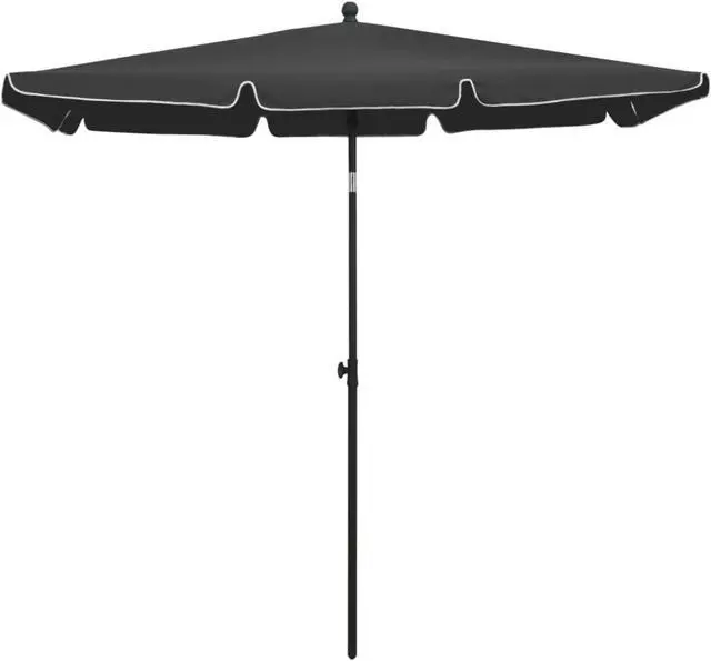 Alt view image 9 of 13 - vidaXL Garden Parasol Adjustable Shelter Outdoor Patio Sunshade Steel Anthracite