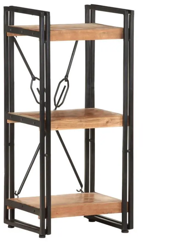 Alt view image 15 of 20 - vidaXL 3-Tier Solid Acacia Wood Bookcase 15.7" Bookshelf Stand Shelf Cabinet