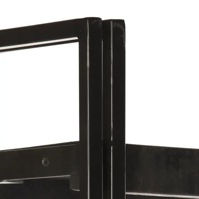 Alt view image 17 of 20 - vidaXL 3-Tier Solid Acacia Wood Bookcase Black 23.6" Bookshelf Stand Cabinet
