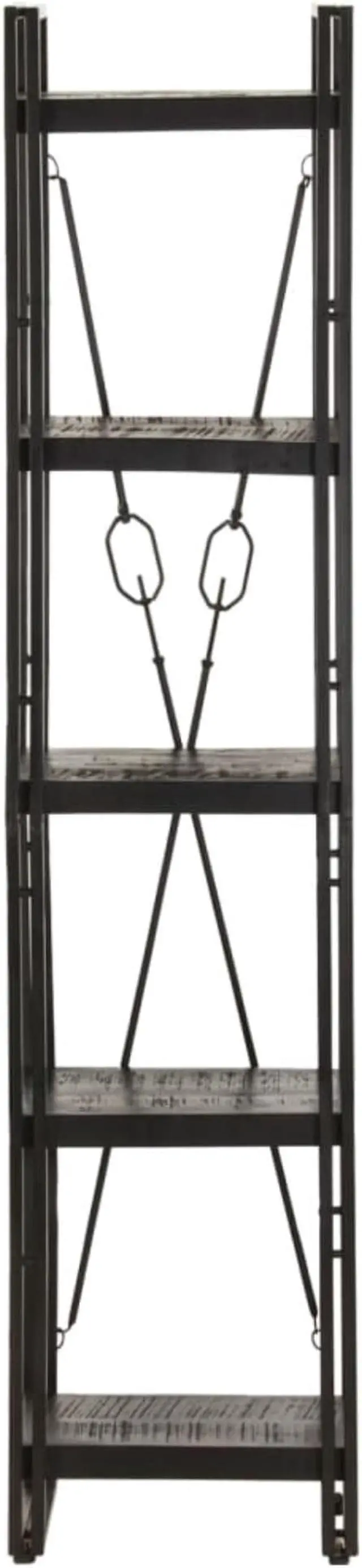 Alt view image 9 of 13 - vidaXL 5-Tier Solid Acacia Wood Bookcase Black 15.7" Bookshelf Stand Cabinet