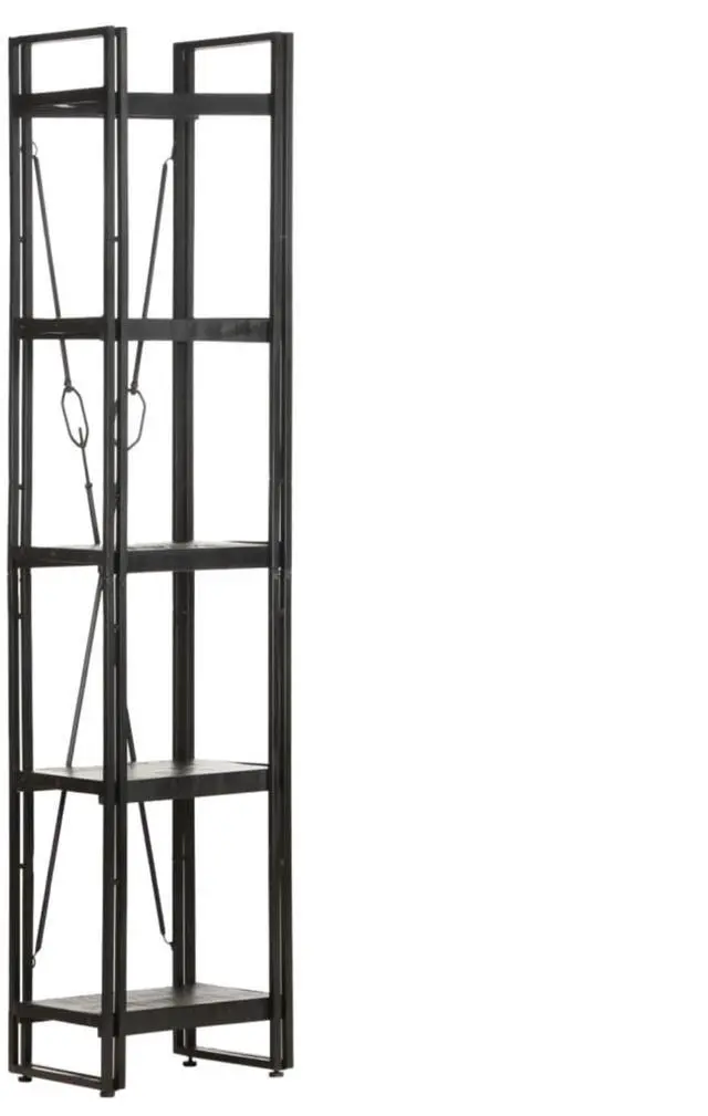 Alt view image 13 of 13 - vidaXL 5-Tier Solid Acacia Wood Bookcase Black 15.7" Bookshelf Stand Cabinet