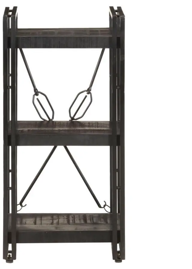Alt view image 15 of 19 - vidaXL 3-Tier Solid Acacia Wood Bookcase Black 15.7" Bookshelf Stand Cabinet