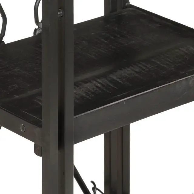 Alt view image 17 of 19 - vidaXL 3-Tier Solid Acacia Wood Bookcase Black 15.7" Bookshelf Stand Cabinet