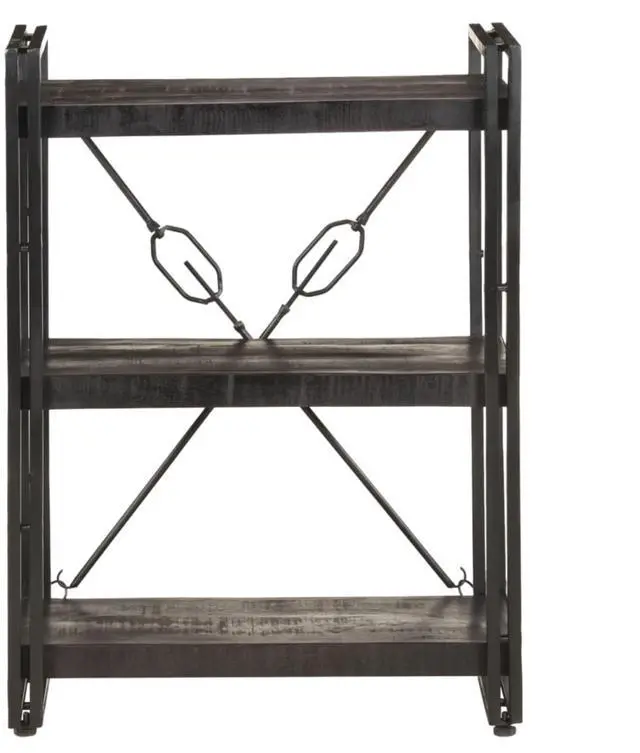 Alt view image 16 of 20 - vidaXL 3-Tier Solid Acacia Wood Bookcase Black 23.6" Bookshelf Stand Cabinet