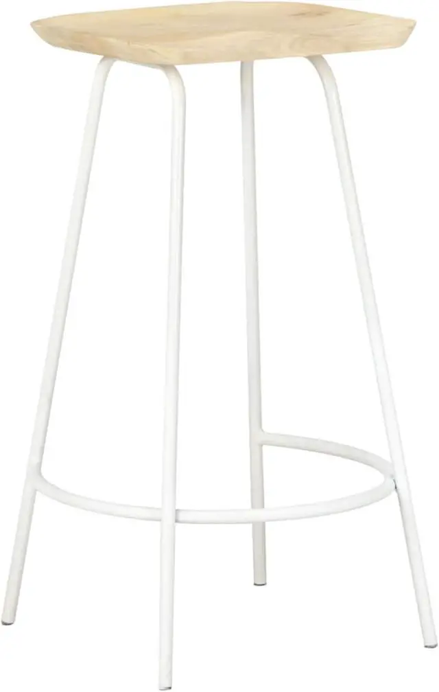 Alt view image 8 of 14 - vidaXL Bar Stools Bar Counter Height Stool Island Stool 2 Pcs Solid Mango Wood