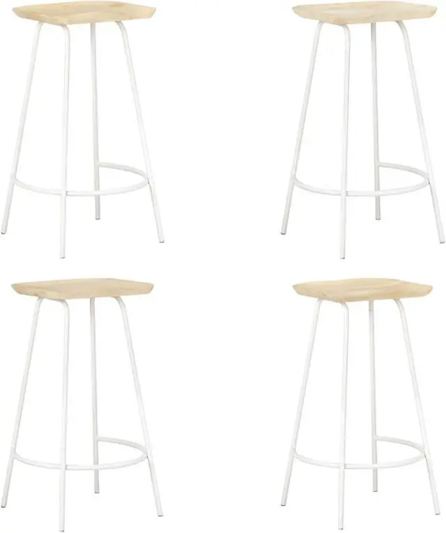 Alt view image 7 of 18 - vidaXL Bar Stools Bar Counter Height Stool Island Stool 4 Pcs Solid Mango Wood