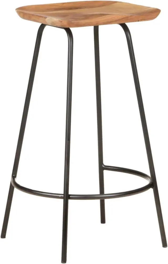 Alt view image 9 of 13 - vidaXL Bar Stools Bar Seats Counter Height Stools 2 Pcs Solid Acacia Wood