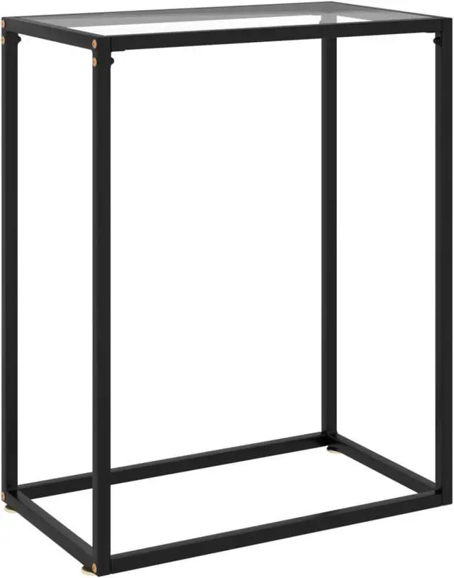 Main image of vidaXL Console Table Transparent 23.6"x13.8"x29.5" Tempered Glass