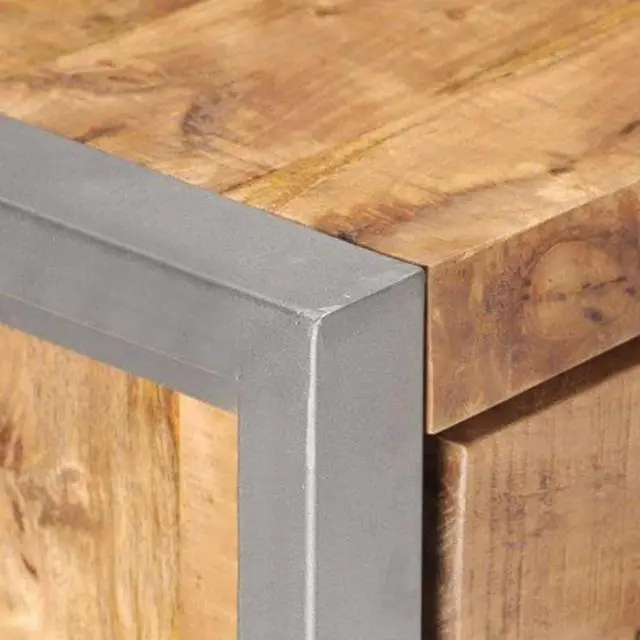 Alt view image 9 of 13 - vidaXL Sideboard Console Table with 2 Drawers and 2 Doors Rough Mango Wood