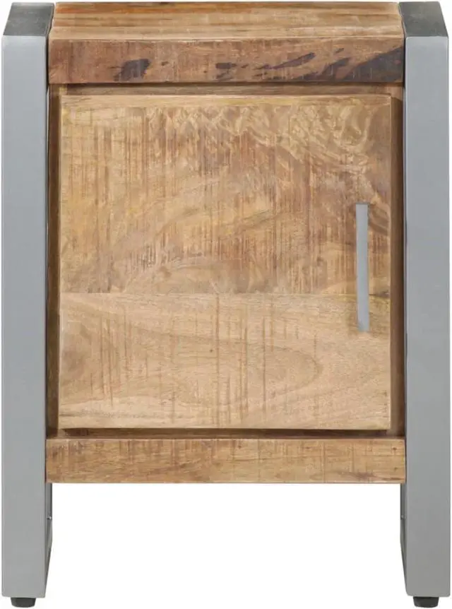 Alt view image 10 of 13 - vidaXL Cabinet Accent End Table with Storage for Home Bedroom Rough Mango Wood