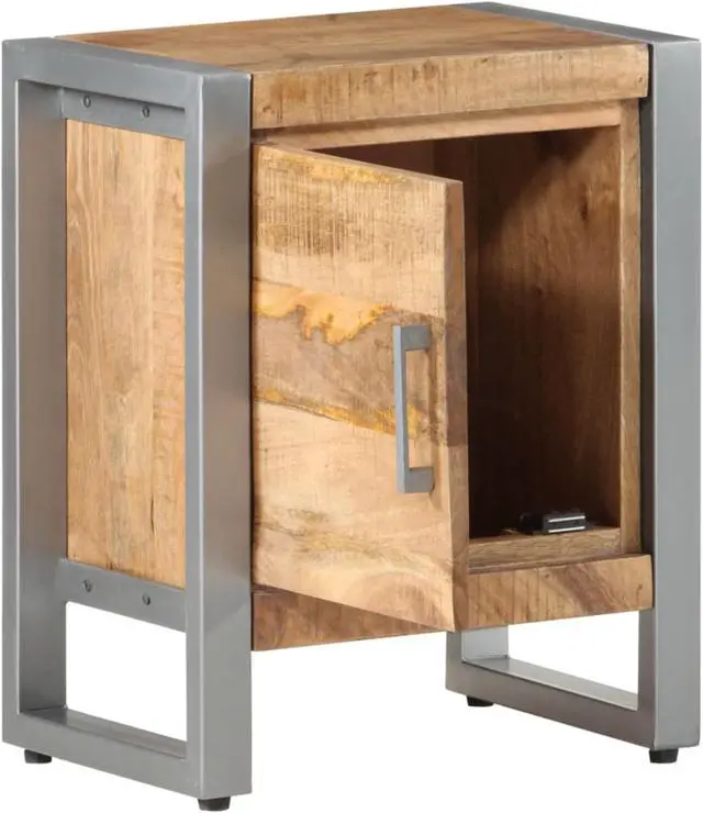 Alt view image 11 of 13 - vidaXL Cabinet Accent End Table with Storage for Home Bedroom Rough Mango Wood