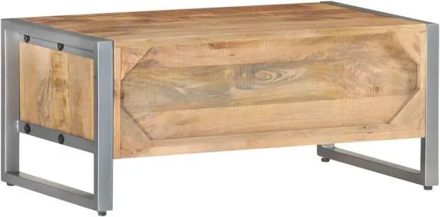 Alt view image 13 of 13 - vidaXL Coffee Table Wooden End Table Side Table Rough Mango Wood 37.4 Inch