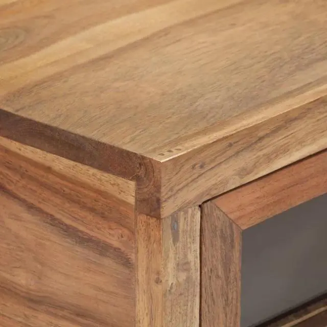 Alt view image 9 of 13 - vidaXL Console Table Natural brown Solid Acacia Wood 35.4 x 13.8 x 29.9 in