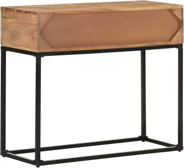 Alt view image 13 of 13 - vidaXL Console Table Natural brown Solid Acacia Wood 35.4 x 13.8 x 29.9 in