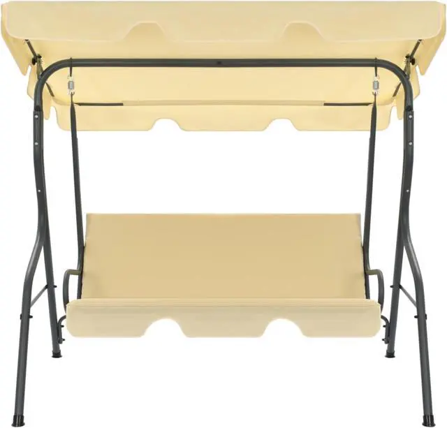 Alt view image 8 of 12 - vidaXL Patio Swing Chair Outdoor Bench with Canopy and Cushion Cream White