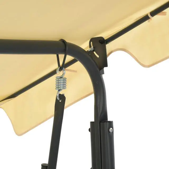 Alt view image 11 of 12 - vidaXL Patio Swing Chair Outdoor Bench with Canopy and Cushion Cream White