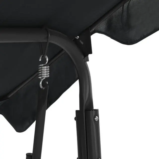 Alt view image 11 of 12 - vidaXL Garden Swing Chair Outdoor Bench with Canopy and Cushion Anthracite Steel