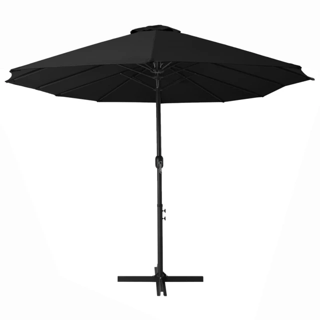 Alt view image 12 of 13 - vidaXL Outdoor Umbrella Patio Parasol with Double Top and Cross Base Black