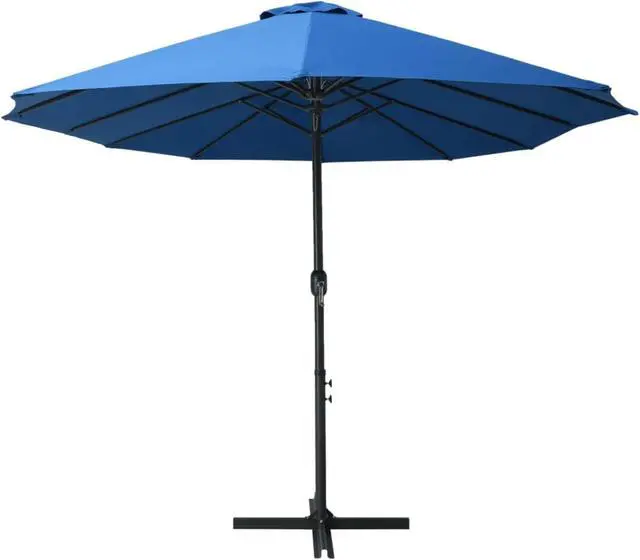 Alt view image 12 of 13 - vidaXL Garden Parasol with Steel Pole 240 cm Anthracite