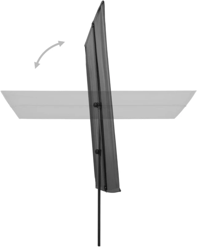 Alt view image 10 of 11 - vidaXL Outdoor Parasol with Aluminum Pole 70.9"x51.2" Anthracite
