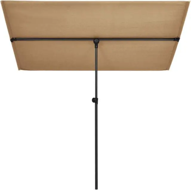 Alt view image 8 of 18 - vidaXL Outdoor Parasol with Aluminum Pole 70.9"x51.2" Taupe
