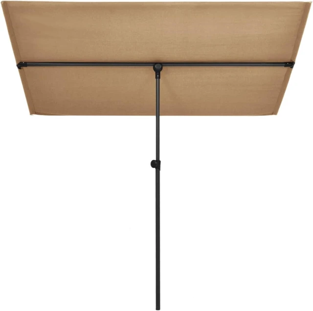 Alt view image 7 of 11 - vidaXL Outdoor Parasol with Aluminum Pole 6.6'x4.9' Taupe