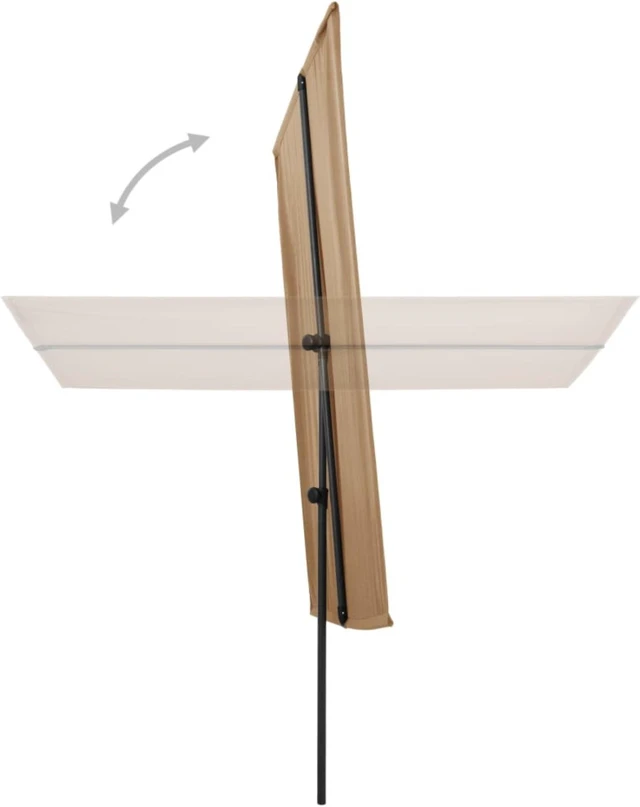 Alt view image 10 of 11 - vidaXL Outdoor Parasol with Aluminum Pole 6.6'x4.9' Taupe