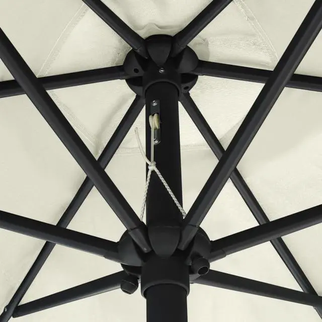 Alt view image 8 of 12 - vidaXL Parasol with LED Lights and Aluminum Pole 106.3" Sand White Garden
