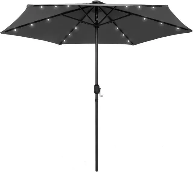 Alt view image 8 of 13 - vidaXL Garden Parasol Outdoor Patio Sunshade with Solar LEDs Umbrella Anthracite