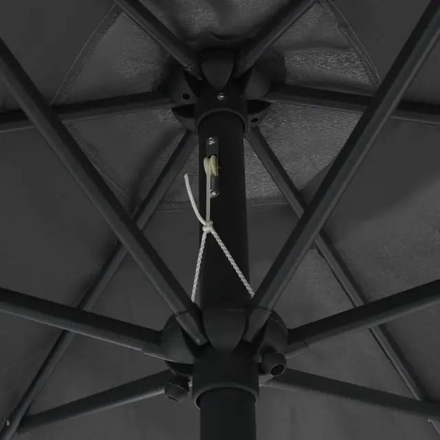 Alt view image 9 of 13 - vidaXL Garden Parasol Outdoor Patio Sunshade with Solar LEDs Umbrella Anthracite