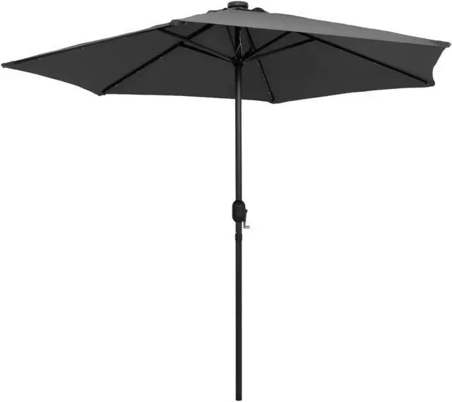 Alt view image 11 of 13 - vidaXL Garden Parasol Outdoor Patio Sunshade with Solar LEDs Umbrella Anthracite
