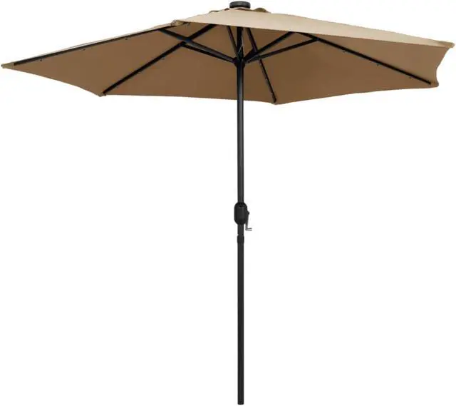Alt view image 14 of 16 - vidaXL Outdoor Umbrella Patio Sunshade Parasol for Garden Backyard Deck Taupe