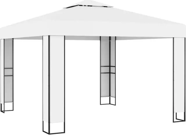 Main image of vidaXL Gazebo with Double Roof 118.1"x118.1" White