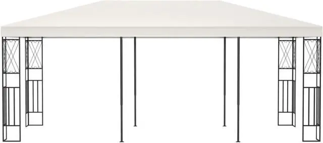 Alt view image 2 of 12 - vidaXL Gazebo 118.1"x236.2" Cream Fabric
