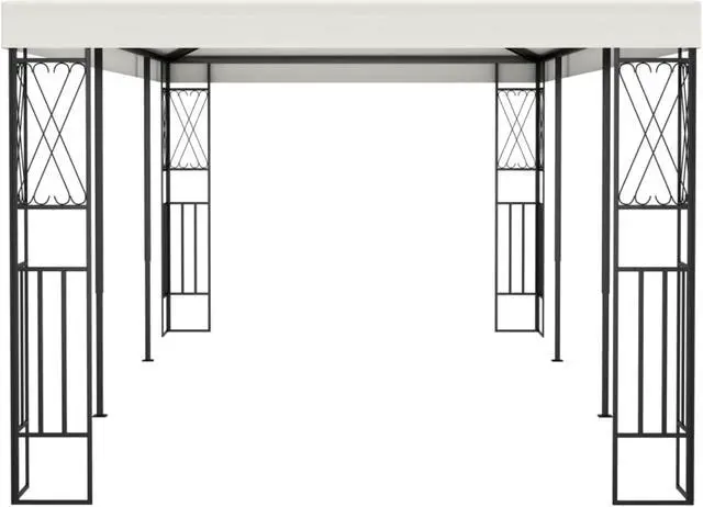 Alt view image 3 of 12 - vidaXL Gazebo 118.1"x236.2" Cream Fabric