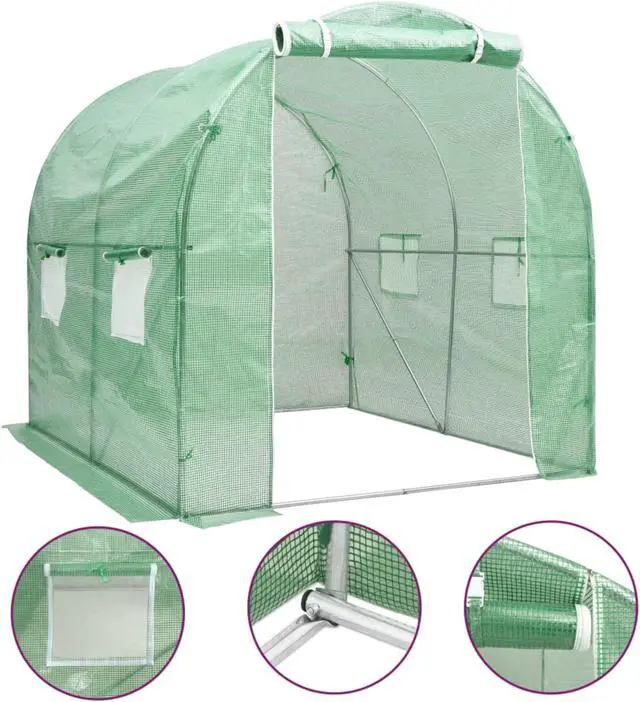 Alt view image 8 of 13 - vidaXL Greenhouse Outdoor Grow House Green House for Plant Growing Gardening