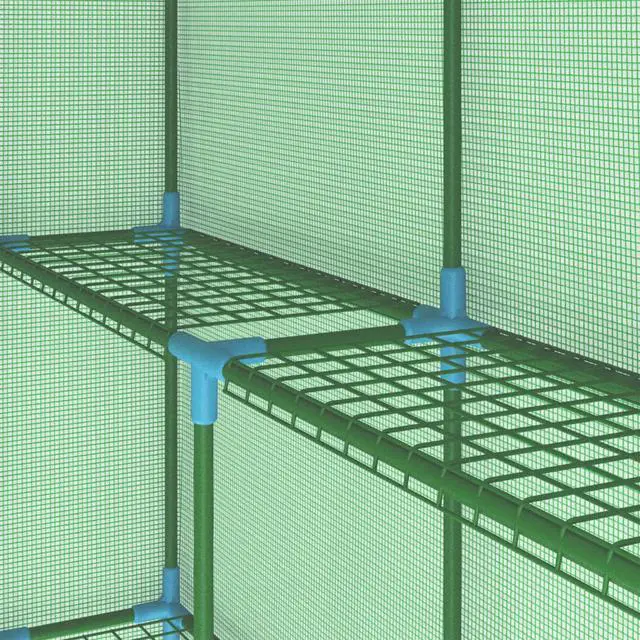 Alt view image 12 of 13 - vidaXL Greenhouse Grow House for Plant Growing Green House with Shelves Steel