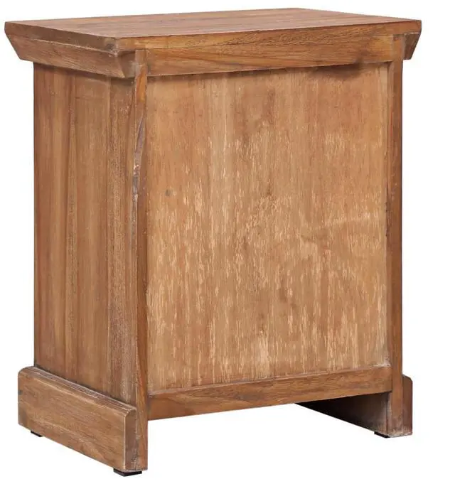 Alt view image 13 of 13 - vidaXL Solid Teak Wood Bedside Cabinet Bedside Table Nightstand Storage Wooden