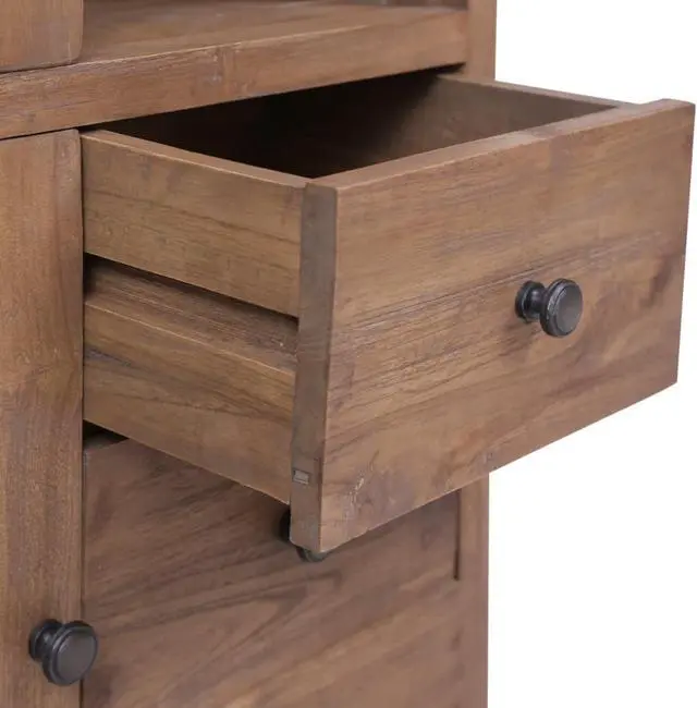 Alt view image 13 of 13 - vidaXL Sideboard Side Cabinet with 3 Shelves and 3 Drawers Solid Teak Wood
