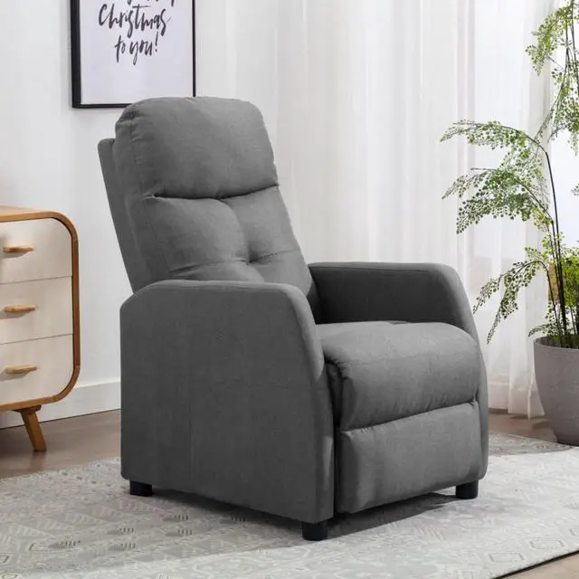 Main image of vidaXL Recliner Light Gray Fabric
