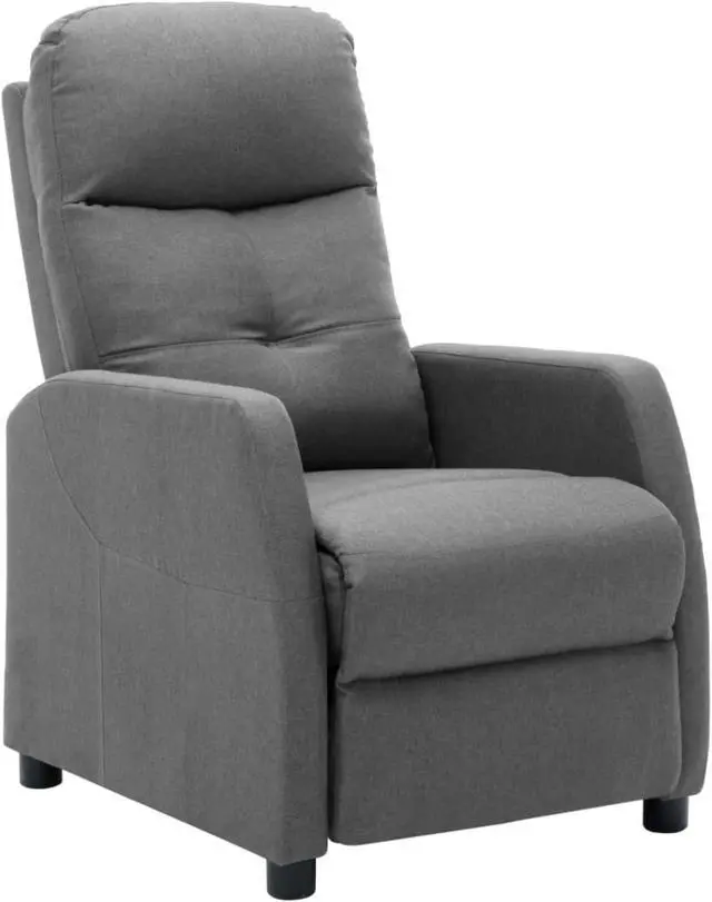 Alt view image 2 of 12 - vidaXL Recliner Light Gray Fabric