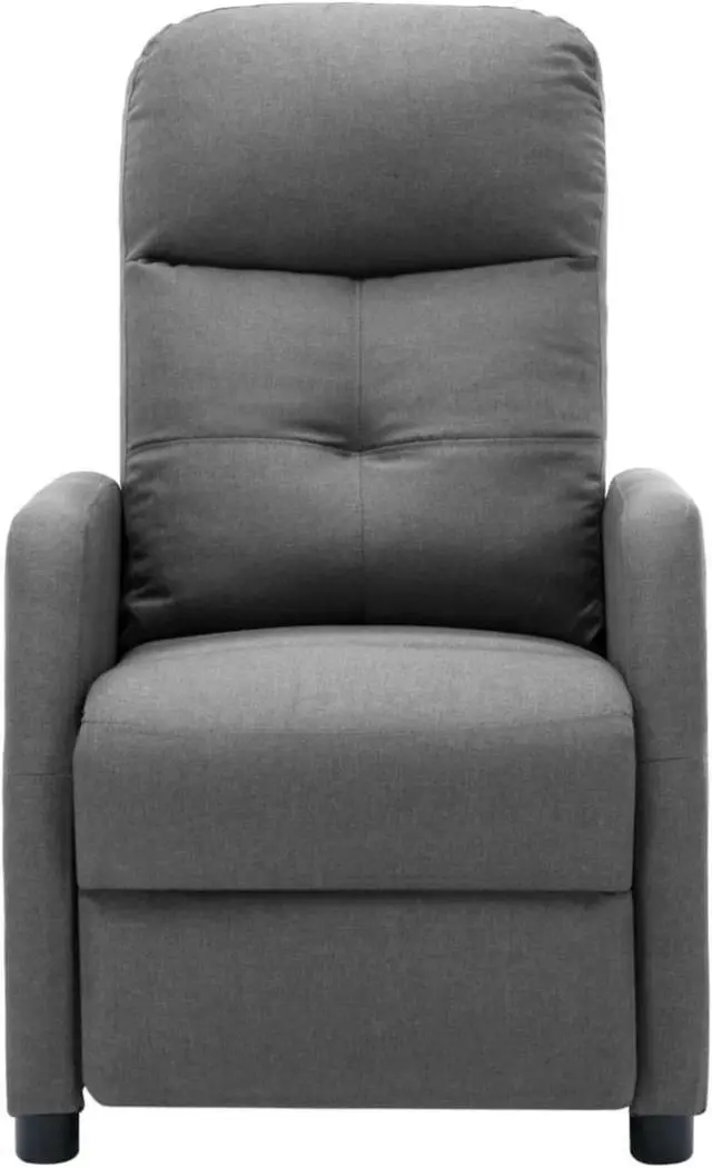 Alt view image 4 of 12 - vidaXL Recliner Light Gray Fabric